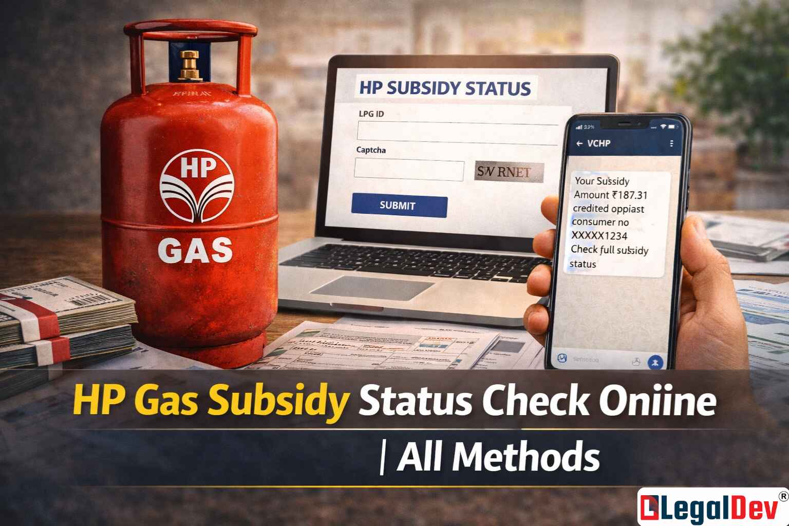 how to check hp gas subsidy status check online